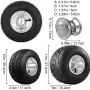 Go Kart Wheels Rain Tires Set med 4 Rim & Dæk Holdbart