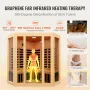 Far Infrared Wooden Sauna, Room Home Sauna Spa for 3 to 4 Person, Low EMF Far Infrared Hemlock Wood Sauna with Tempered Glass Do