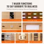 Far Infrared Wooden Sauna, Room Home Sauna Spa for 3 to 4 Person, Low EMF Far Infrared Hemlock Wood Sauna with Tempered Glass Do