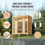 Far Infrared Wooden Sauna, Room Home Sauna Spa for 3 to 4 Person, Low EMF Far Infrared Hemlock Wood Sauna with Tempered Glass Do