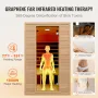 Far Infrared Wooden Sauna Room Home Sauna Spa for 2 Person 1800W