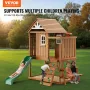 Outdoor Wooden Playhouse, Modern Cedar Playhouse for Age 2-8 Years Kids, Garden Games Cottage, Country Style Cedar Playhouse wit
