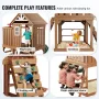 Outdoor Wooden Playhouse, Modern Cedar Playhouse for Age 2-8 Years Kids, Garden Games Cottage, Country Style Cedar Playhouse wit