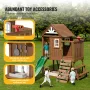 Outdoor Wooden Playhouse, Modern Cedar Playhouse for Age 2-8 Years Kids, Garden Games Cottage, Country Style Cedar Playhouse wit