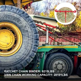 Chain and Binder Kit Ratchet Load Binder 3/8in-1/2in 10ft Chains Hauling