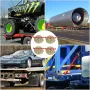 Chain and Binder Kit 3/8in-1/2in, Ratchet Load Binders 9215lbs Working Strength, Ratchet Binders and Chains, 3/8in x 10ft Chains