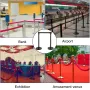 Crowd Control Stanchion, Set of 8 Pieces Stanchion Set, Stanchion Set with 6.6 ft/2 m Black Retractable Belt, Black Crowd Contro