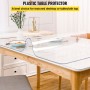 Plastic Table Cover 36 x 60 Inch, 2 mm Thick Clear Table Protector, Rectangle Clear Desk Mat, Waterproof & Easy Cleaning for