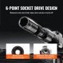 360 Degree Swivel Impact Socket Set, 3/8" Socket Set 14PCS Deep Universal Metric 10-19mm, 6 Point Cr-Mo Alloy Steel for Auto Rep