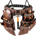 Tool Belt, 19 Pockets, Adjusts from 32 Inches to 54 Inches, Polyester Heavy Duty Tool Pouch Bag, Detachable Tool Bag for