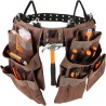 Tool Belt, 19 Pockets, Adjusts from 32 Inches to 54 Inches, Polyester Heavy Duty Tool Pouch Bag, Detachable Tool Bag for