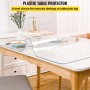 Plastic Table Cover 36 x 60 Inch, 2 mm Thick Clear Table Protector, Rectangle Clear Desk Mat, Waterproof & Easy Cleaning for
