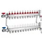 12-Branch Radiant Heat Manifold, 1/2" PEX Tubing Manifold, Stainless Steel PEX Manifold for Hydronic Radiant Floor Heating, Radi