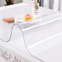 Plastic Table Cover 36 x 60 Inch, 2 mm Thick Clear Table Protector, Rectangle Clear Desk Mat, Waterproof & Easy Cleaning for