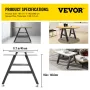Metal Table Legs Dining Table Legs 16"x17.7" A-Shaped Desk Legs Set of 2