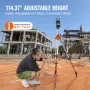 Laser Level Tripod Stand, 5/8"-11 Thread Mount, 45.07-114.37 inch Height Adjustment Heavy Duty Survey Tripod, with Level Bubble 