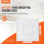 Ceiling Tiles, 12-Pack 24 x 24 in, Drop Ceiling Tiles Premium PVC Sheet, Easy Installation/ Cutting Plastic Glue-up Ceiling Tile