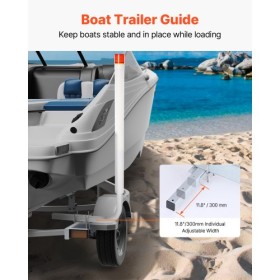 Boat Trailer Guide, 1,17 m med LED Light Trailer Guide Poles, 2pcs Rustproof Galvanized Steel Trailer Guide Ons, Trailer Guides