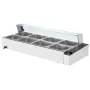 8-Pan Commercial Food Warmer, 8 x 8QT Electric Steam Table with Glass Cover, 1700W Countertop Stainless Steel Buffet Bain Marie 