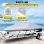 Waterproof Boat Cover, 518.2 cm-579.1 cm Trailerable Boat Cover, Beam Width up to 259.1 cm v Hull Cover Heavy Duty 600D Marine G
