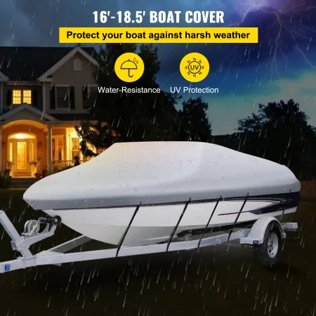 40.6-47 cm Waterproof Boat Speedboat Cover Heavy Duty Fish Ski V-Hull Marine