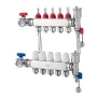 5-Branch Radiant Heat Manifold, 1/2" PEX Tubing Manifold, Stainless Steel PEX Manifold for Hydronic Radiant Floor Heating, Radia