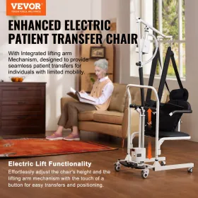 Electric Patient Lift Transfer Stol Electric Lift Wheelchair med slynge