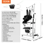 Electric Patient Lift Transfer Chair, Electric Lift Wheelchair with Sling & Adjustable Height, Bedside Commode Shower Chair with