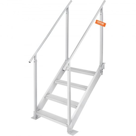 Aluminum Dock Ladder Boat Dock Ladder 30-38in Height Adjustable 4 Steps