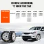 2PCS Snow Tire Chains, Manganese Alloy Steel Emergency Traction Tire Chains, Cable Tire Chains for Cars, Pickups, SUVs, and Truc