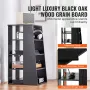 5-Tier AV Media Stand, Wooden Audio-Video Media Stand for DVD Players/Cable Boxes/Games Consoles, Height-Adjustable Media Storag