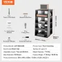 5-Tier AV Media Stand, Wooden Audio-Video Media Stand for DVD Players/Cable Boxes/Games Consoles, Height-Adjustable Media Storag