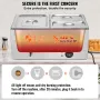 Commercial Food Warmer, 3-Pan Electric Steam Table, 1200W Professional Countertop Stainless Steel Buffet Bain Marie with 30-85°C