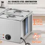 Commercial Food Warmer, 3-Pan Electric Steam Table, 1200W Professional Countertop Stainless Steel Buffet Bain Marie with 30-85°C
