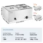 Commercial Food Warmer, 3-Pan Electric Steam Table, 1200W Professional Countertop Stainless Steel Buffet Bain Marie with 30-85°C