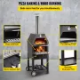 Outdoor Pizza Oven, 30.5 cm Wood Fire Oven, 2-Layer Pizza Oven Wood Fired, Wood Burning Outdoor Pizza Oven w/ 2 Removable Wheels