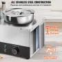 Electric Soup Warmer, Three 7.4QT Stainless Steel Round Pot, 1200W Commercial Food Warmer, 86~185°F Adjustable Temp, Bain Marie 