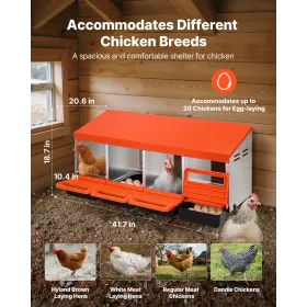 4-Compartment Chicken Nest Box Metal Box with Inclined Nesting Boxes