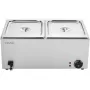 Commercial Food Warmer, 2-Pan Electric Steam Table, 1200W Professional Countertop Stainless Steel Buffet Bain Marie with 30-85°C