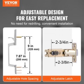 Entry Door Handle Satin Nickel Square Handle Set with Door Lever No Lock