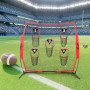 7 x 7 ft Football Trainer Throwing Net, Training Throwing Target Practice Net with 5 Target Pockets, Knotless Net Includes Bow