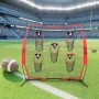 7 x 7 ft Football Trainer Throwing Net, Training Throwing Target Practice Net with 5 Target Pockets, Knotless Net Includes Bow