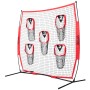 7 x 7 ft Football Trainer Throwing Net, Training Throwing Target Practice Net with 5 Target Pockets, Knotless Net Includes Bow