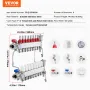 8-Branch Radiant Heat Manifold, 1/2" PEX Tubing Manifold, Stainless Steel PEX Manifold for Hydronic Radiant Floor Heating, Radia