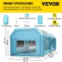 Portable Inflatable Paint Booth, 609.6 x 304.8 x 249.9 cm Inflatable Spray Booth, Car Paint Tent w/ Air Filter System & 2 Blower