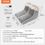 Split Electric Foot Warmer, Double-Sided Heating Pad for Foot, 6-Level Heating Slippers Feet Warmer with Timer & Auto Shut-Off, 