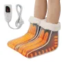 Split Electric Foot Warmer, Double-Sided Heating Pad for Foot, 6-Level Heating Slippers Feet Warmer with Timer & Auto Shut-Off, 