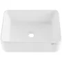 Rectangle Vessel Sink, 19" x 14.7" Bathroom Vessel Sink Countertop, White Ceramic Bathroom Sinks Above Counter, Modern Style, Br