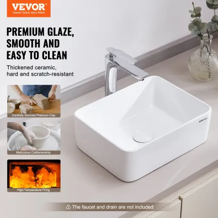 Moderne keramisk fartøj Sink 16 "x 12" badeværelse