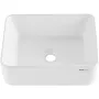 Rectangle Vessel Sink, 16" x 12" Bathroom Vessel Sink Countertop, White Ceramic Bathroom Sinks Above Counter, Modern Style, Brig